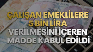 Çalışan emeklilere 5 bin lira verilmesini içeren madde kabul edildi